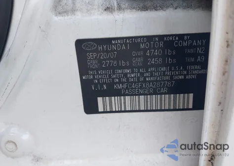 2008 Hyundai Azera Limited z USA, uszkodzony, nr VIN KMHFC46FX8A287787